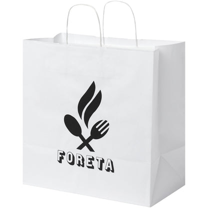 Nora kraftpapirpose med tryk - 34x20x35 cm