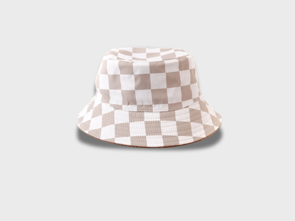 Mönstrad bucket hat