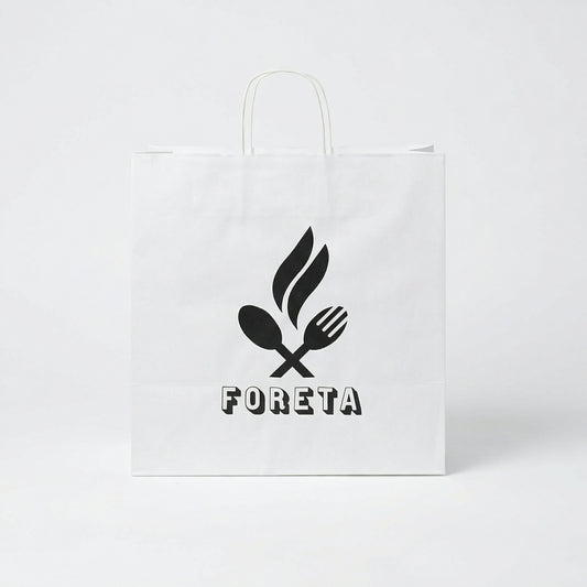 Nora kraftpapirpose med tryk - 34x20x35 cm